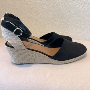 Style & Co- Mailena Wedge Espadrille Sandals, created for Macy’s, Black,Size 9.